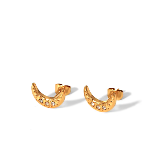 Edelstahl-Mondohrringe
