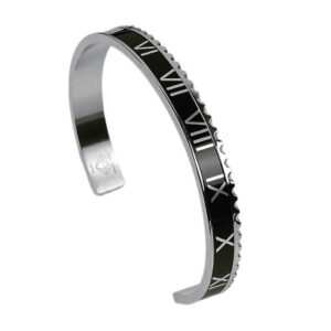 Roman Speed bracelet black silver bezel style