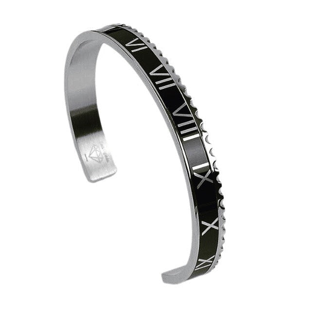 Roman Speed bracelet black silver bezel style