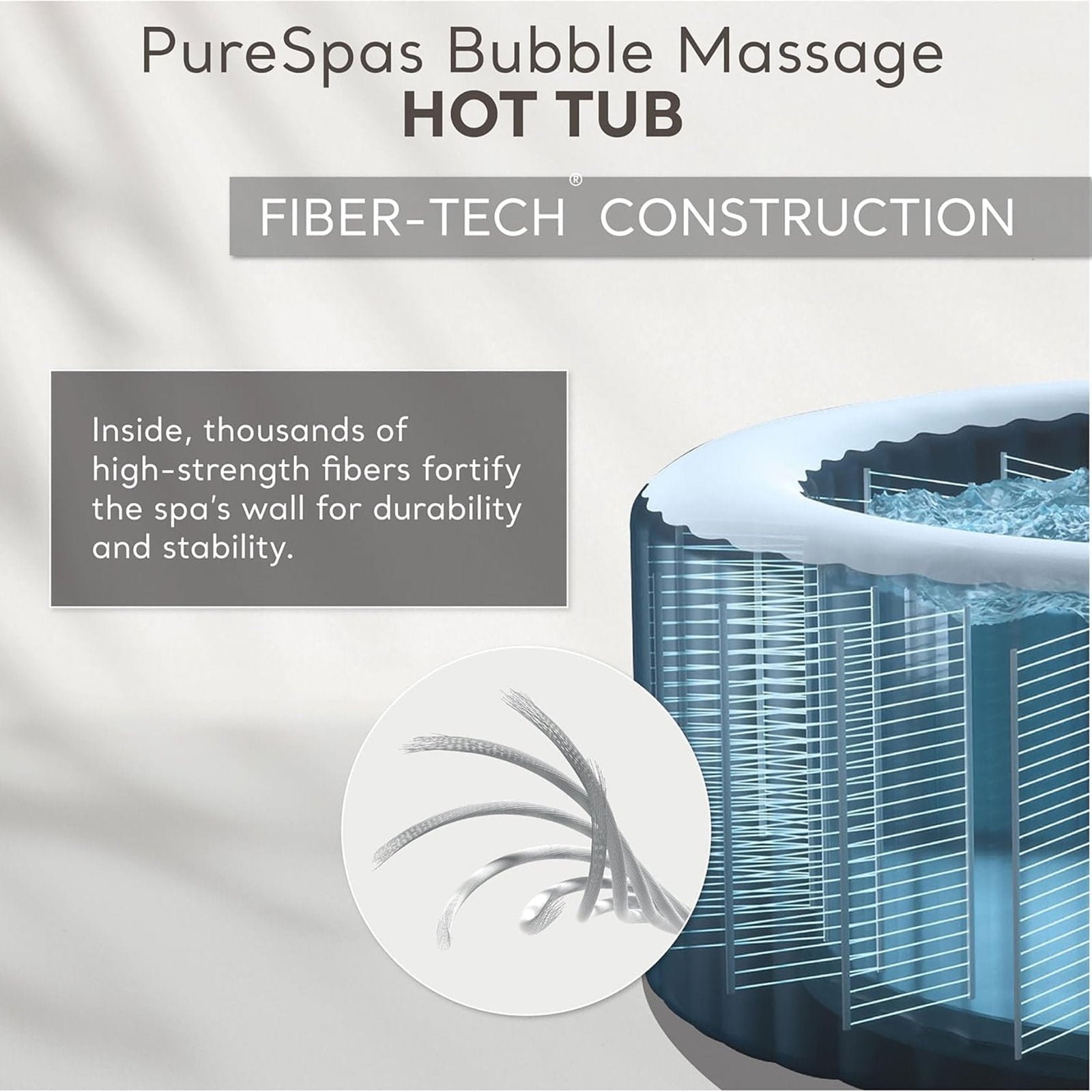 Intex: PureSpa: Sahara Tan Inflatable Hot Tub Set – 6 Person – 85″ Round Outdoor Heated Bubble Spa, Jet Massage, Cover, Hard Water Treatment System - Image 4