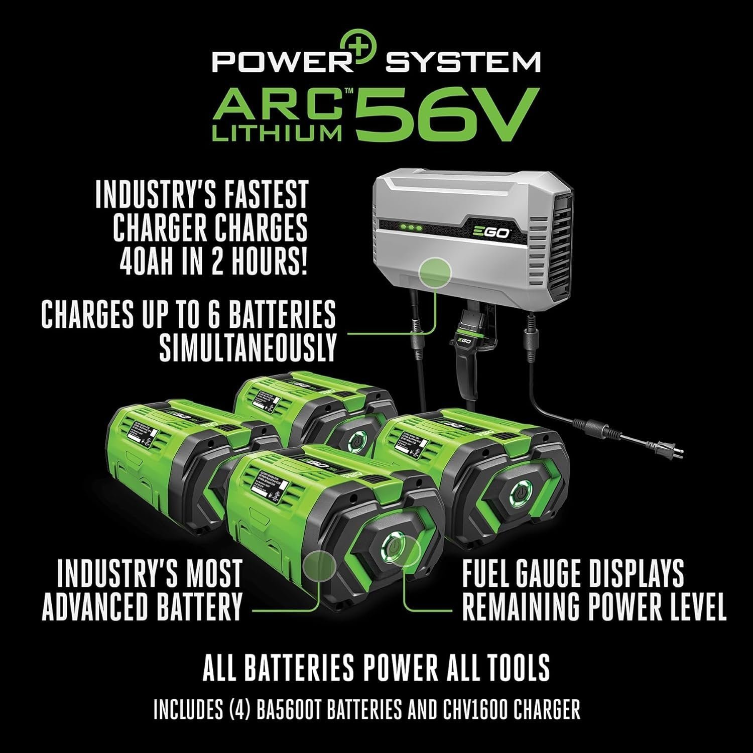 EGO Power+ Electric Riding Lawn Mower, 42″ Deck with Zero Turn Radius, Includes (4) 56V 10.0Ah Batteries and Charger – ZT4204L - Image 8