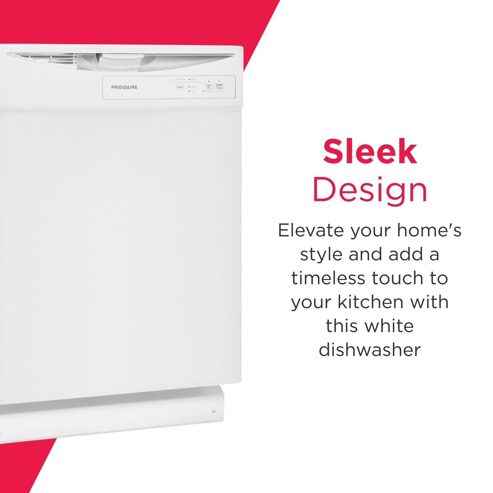 Frigidaire FDPC4221AW 24″ Built-In Dishwasher, Front Control, White - Image 5