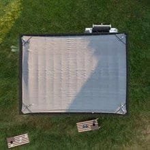 16×12 trenton modern steel pergola with sail shade soft canopy - Image 12